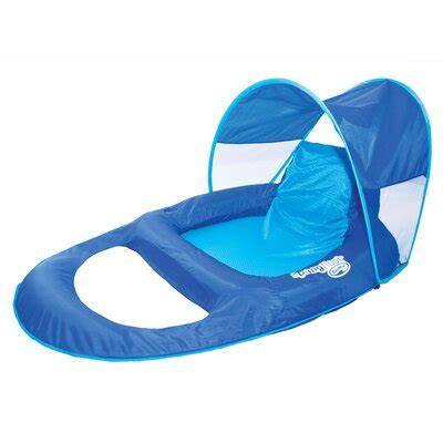 Swimways spring float recliner pool lounge chair w/ sun canopy. Swimways Spring Recliner with Canopy Pool Lounger ...