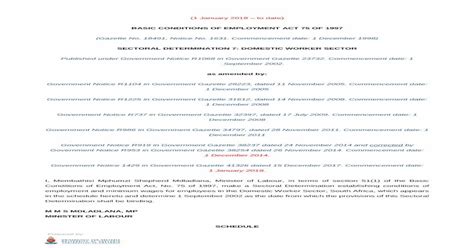 Pdf Basic Conditions Of Employment Act 75 Of 1997 Of 1997 Basic