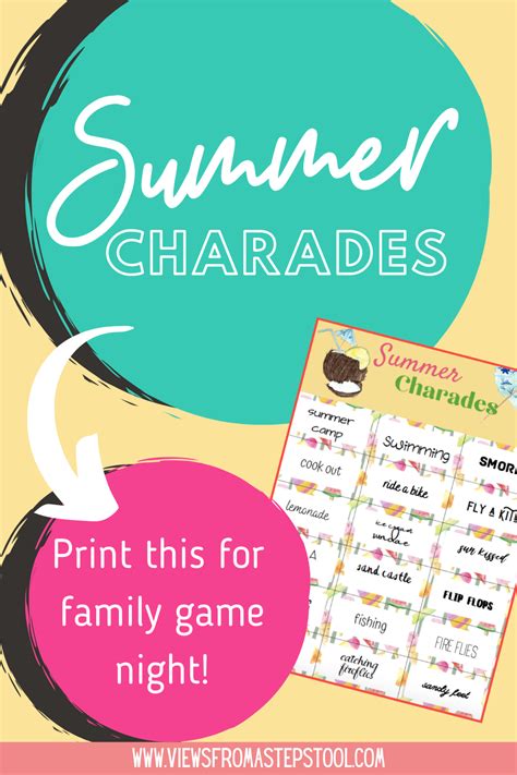 This Summer Charades Printable Game Is The Perfect Way To Get Everyone
