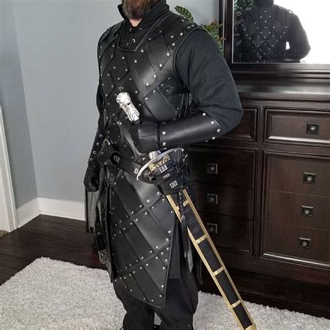 Real Leather Game Of Thrones Jon Snow Replica Armour Etsy Armor