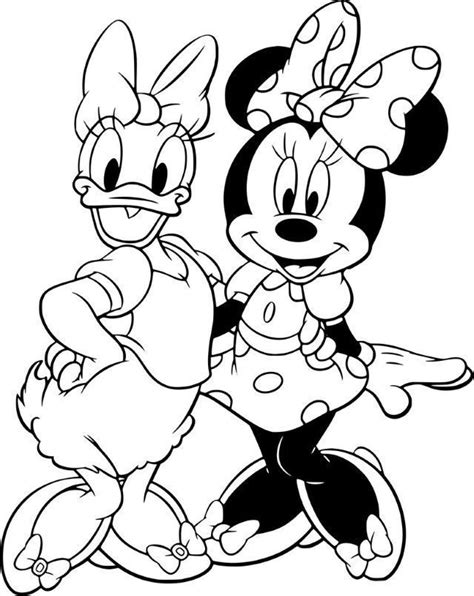 Coloriage Minnie Et Daisy Minnie Mouse Coloring Pages Cartoon