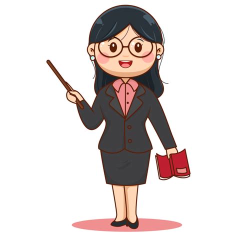 Cute Female Teacher Cartoon Character 26960361 Png