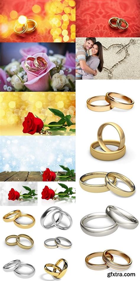 Wedding 3d Two Gold Wedding Rings Reflected Candles Gfxtra