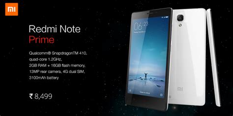 Xiaomi Redmi Note Prime With 55 Inch Hd Display 2gb Ram Snapdragon