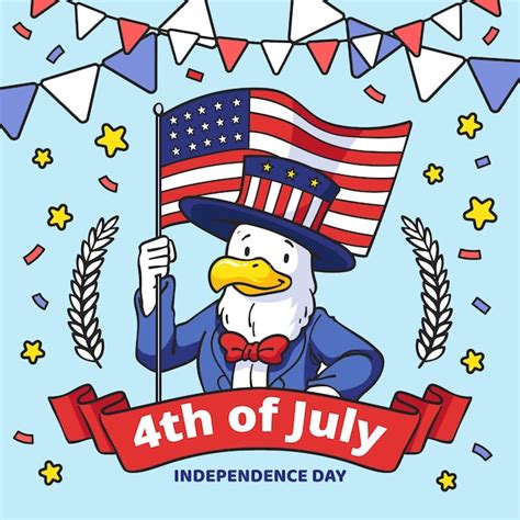 Free Vector Hand Drawn 4th Of July Independence Day Illustration