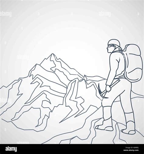 Mountaineering Vector Icon Illustration Stock Vector Image And Art Alamy