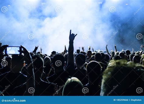 Concert Crowd At Rock Concert Stock Photo Image Of Dancing Lights