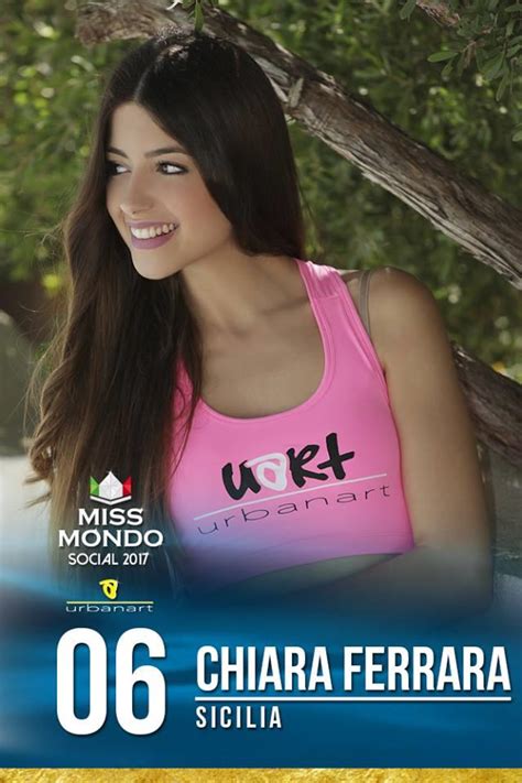 Chiara Ferrara Miss Mundo Sicilia 2017 Contestant For Miss Mondo