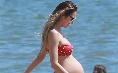 Pregnant Candice Swanepoel Flaunts Baby Bump In A Bikini Bikini