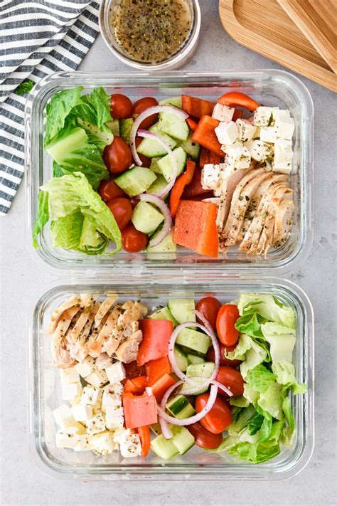 Mediterranean Chopped Chicken Salad Meal Prep Meal Plan Addict