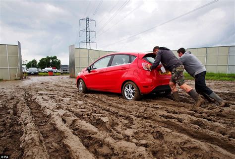 Mud is soft and slippery, which reduces that traction and makes it tough to move. Glastonbury revellers find themselves stuck in the mud as ...