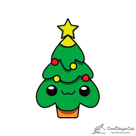 Cómo Dibujar Un Árbol De Navidad Kawaii Comodibujarclub