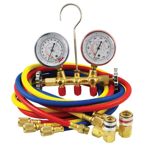 R134a Brass Manifold Gauge Set With Couplers