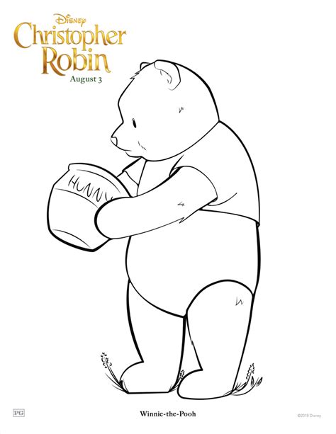 Christopher Robin And Winnie The Pooh Printable Coloring Sheets