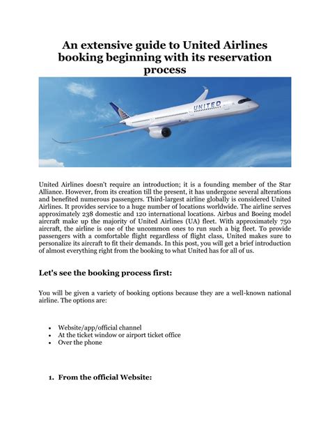 Ppt An Extensive Guide To United Airlines Booking Beginning With Its