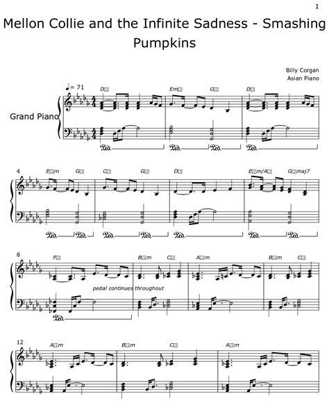 Mellon Collie And The Infinite Sadness Smashing Pumpkins Sheet