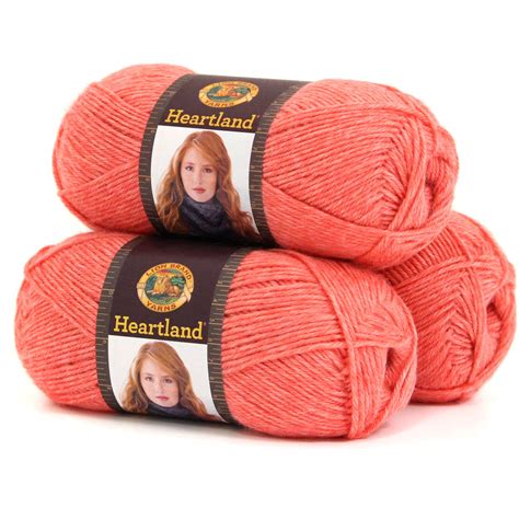 Lion Brand Yarn Heartland 100 Percent Acrylic Yarn 3 Pack