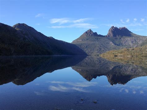 Reflections On Dove Lake At Cradle Mountain On The Dove Lake Circuit