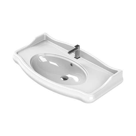 Nameeks Traditional Wall Mounted Bathroom Sink In White Cerastyle
