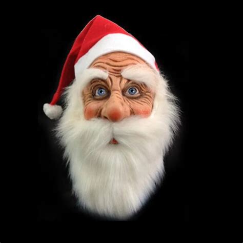 Funny Santa Claus Full Mask Super Soft Santa Face Mask Wig Beard Costume Christmas Party Holiday