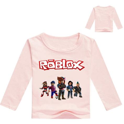 2018 Girls Cartoon Roblox Pink T Shirts Kids Spring Clothes Children