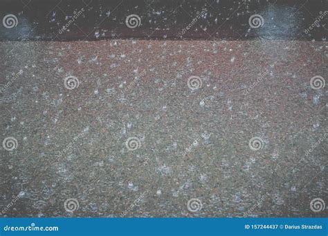 Heavy Rain On An Asphalt Stock Image Image Of Pouring 157244437
