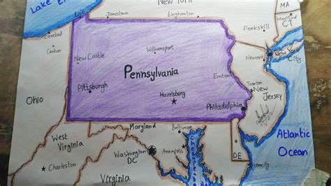 How To Draw Pennsylvania Map Easy Saad Youtube