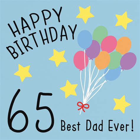 Dad 65th Birthday Card Happy Birthday 65 Best Dad Ever Etsy Uk