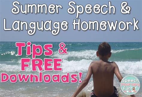 Summer Speech And Language Homework Speech Therapy Summer Homework