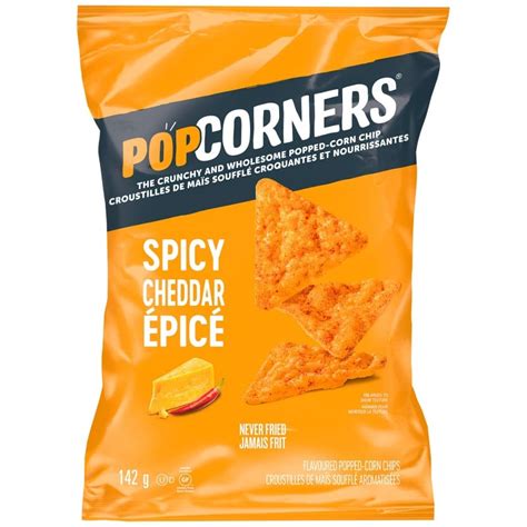 Popcorners Popped Corn Chips Spicy Cheddar 142g
