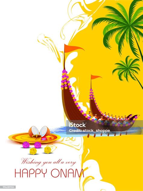 Happy Onam Background For Festival Of South India Kerala Stock