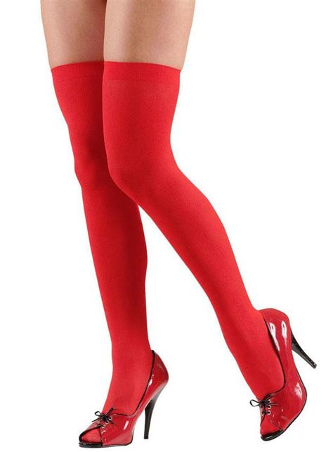 Red Over The Knee Socks 70den By Widmann 4841d And 2067e Karnival Costumes