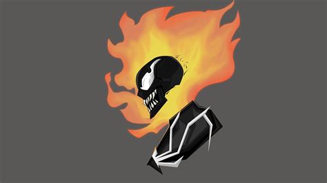 Download Wallpaper 3840x2160 Minimal Venom Ghost Rider Into The