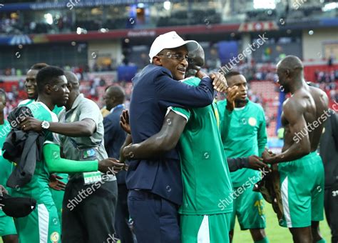 Senegal Celebrate Victory Greeting Fans During Editorial Stock Photo