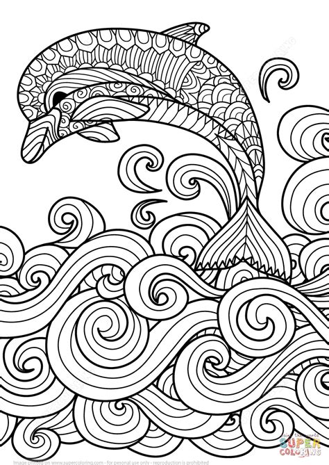 After having fun and interesting time coloring pages of horses, cows, and other farm animals, today we bring you another exciting collection of free printable dolphin coloring pages. Zentangle Dolphin with Scrolling Sea Wave coloring page ...
