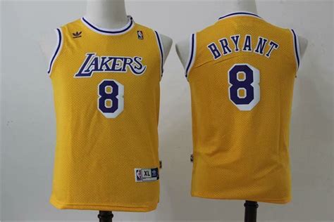 Youth Los Angeles Lakers Kobe Bryant Yellow Throwback Kids Basketball