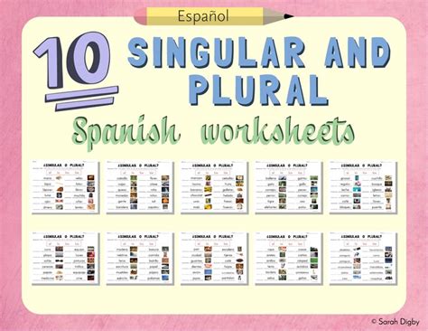 10 Spanish Singular And Plural Grammar Worksheets Leveled Grammar Worksheets Plurals
