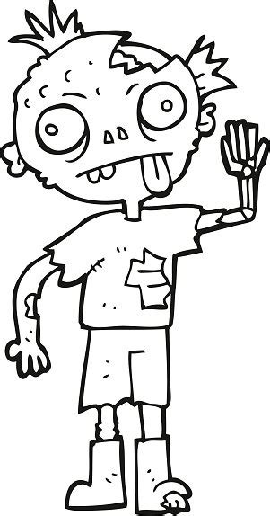 black and white cartoon zombie stock clipart royalty free freeimages