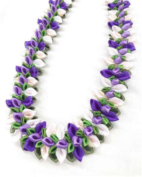 Ribbon Lei Purple Orchids Leis Lei Necklace Instagram Flat Design