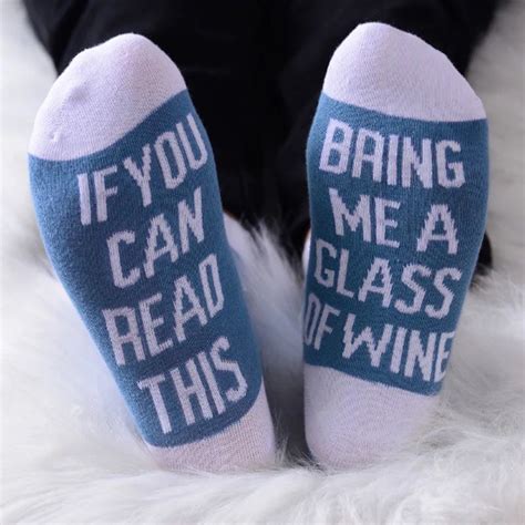 funny sentence pattern socks if you can read this bring me a glass of wine socks buy bring me