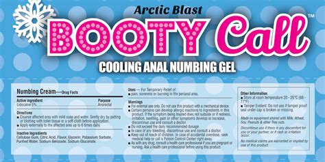bt 310b booty call anal numbing gel arctic blast cooling pop display of 65 little genie