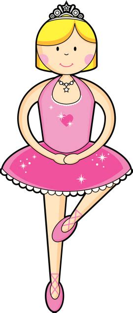 Sweet Blonde Dancing Ballerina In Pink Tutu With Tiara Stock