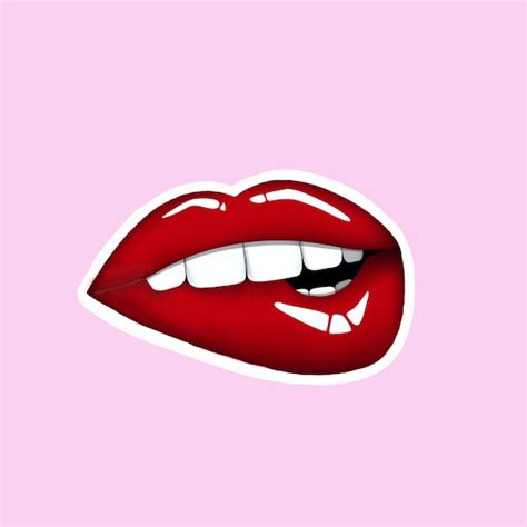 Red Lips Vinyl Sticker Etsy