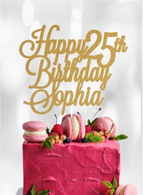 Happy 25th Birthday Cake Topper Custom Happy 25th Birthday Etsy