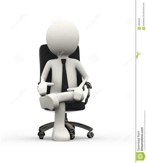 How we sit and what we sit on affects the health of the spine. 3d Businessman Sitting On Chair Stock Illustration - Image ...