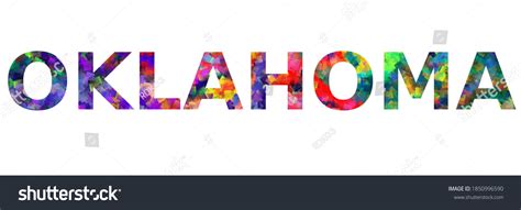 Oklahoma Colorful Typography Text Banner Vector Stock Vector Royalty