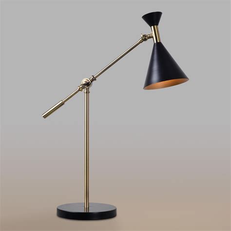 Green malachite linen accent lamp shade. Antique Brass Mid Century Adjustable Melvin Task Desk Lamp ...