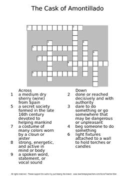 The answer for the clue: The Cask of Amontillado Edgar Allan Poe Guided Reading and ...