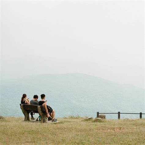 Three People Sitting On Brown Bench · Free Stock Photo