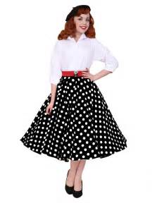 1950s Circle Skirt Black White Polka From Vivien Of Holloway